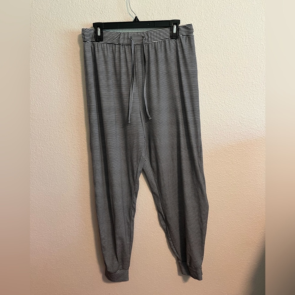 Tahari Black Striped Lounge Pants Size Large